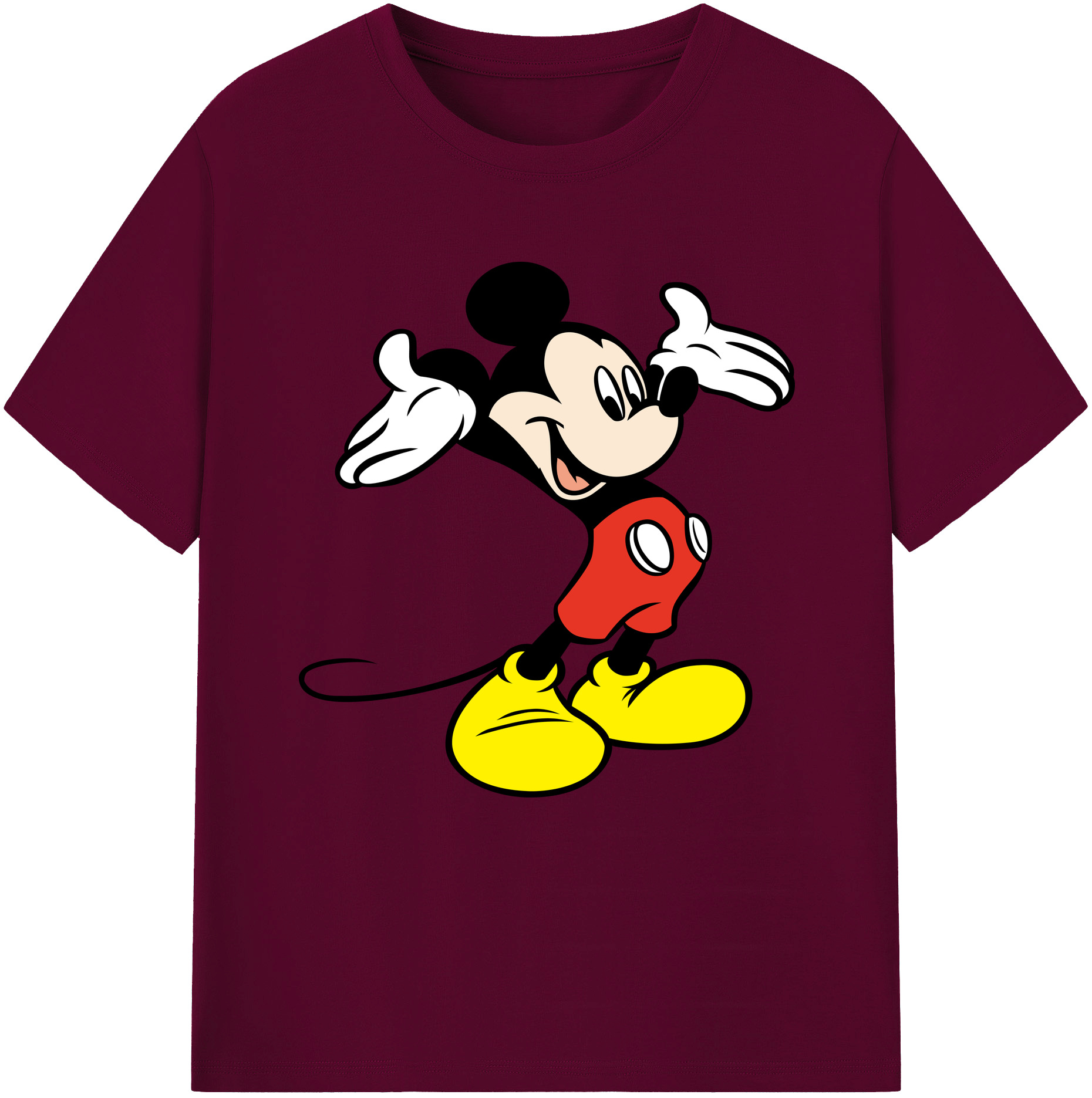 （画像用） ミッキーマウス Mickey Mouse レディースカジュアルプリントTシャツ（綿100％）